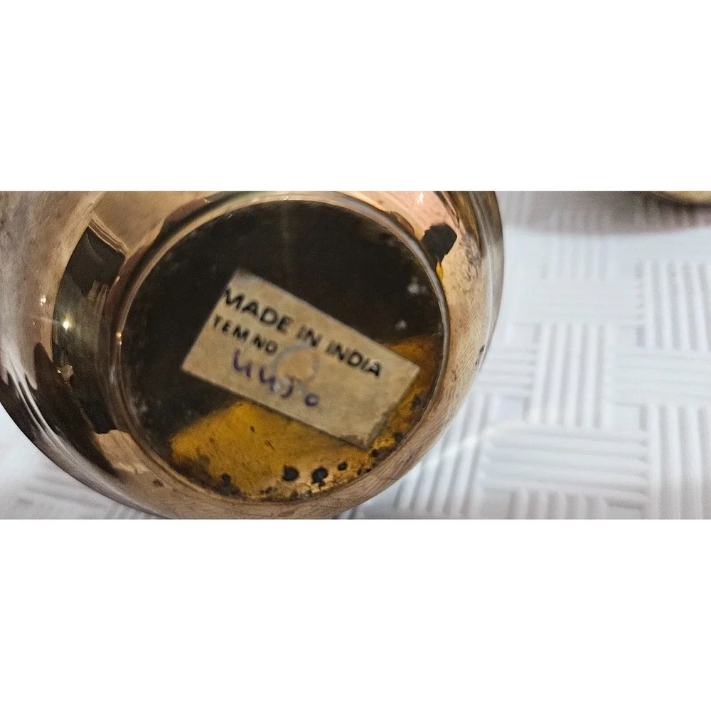 3 Bud Vase‎ Brass Solid Mid Century Modern Coil Graduated 2
